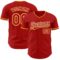 Custom Red White-Gold Authentic Baseball Jersey
