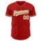 Custom Red White-Old Gold Authentic Baseball Jersey