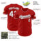 Custom Red White-Gray Authentic Baseball Jersey