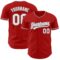 Custom Red White-Gray Authentic Baseball Jersey