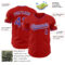 Custom Red Purple-White Authentic Baseball Jersey