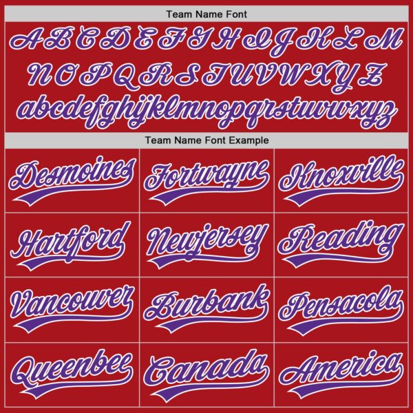 Custom Red Purple-White Authentic Baseball Jersey