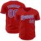 Custom Red Purple-White Authentic Baseball Jersey