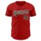 Custom Red Brown-White Authentic Baseball Jersey
