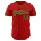 Custom Red Navy-Gold Authentic Baseball Jersey