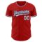 Custom Red White-Navy Authentic Baseball Jersey