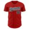 Custom Red Navy White-Old Gold Authentic Baseball Jersey