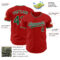 Custom Red Green-White Authentic Baseball Jersey