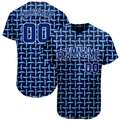 Royal0281 Custom Royal Royal-White 3D Pattern Design Authentic Baseball Jersey