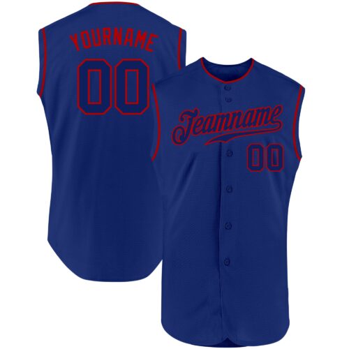Royal0303 Custom Royal Royal-Red Authentic Sleeveless Baseball Jersey