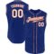 Custom Royal White-Orange Authentic Sleeveless Baseball Jersey