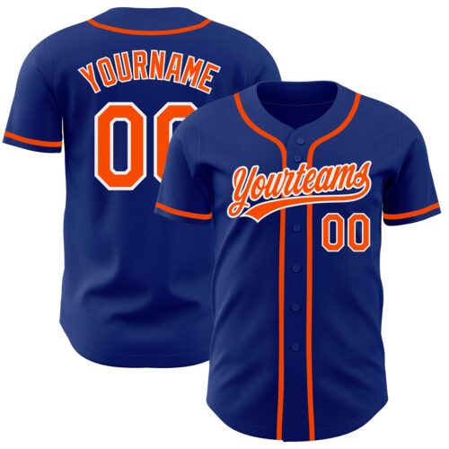 Royal0453 Custom Royal Orange-White Authentic Baseball Jersey