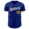 Custom Royal Yellow-White Authentic Baseball Jersey