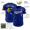 Custom Royal Yellow-White Authentic Baseball Jersey