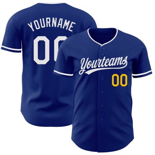 Royal0874_7102f46d-b701-452b-b643-d93c864ae614 Custom Royal White-Yellow Authentic Baseball Jersey