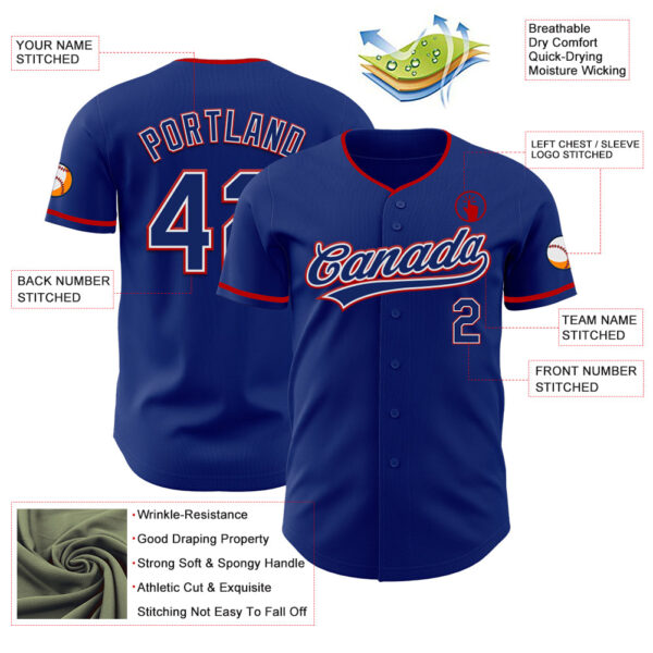 Custom Royal White-Red Authentic Baseball Jersey