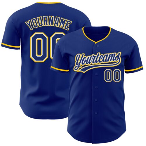Royal0877_16f096aa-c878-491b-b402-518713dad424 Custom Royal White-Yellow Authentic Baseball Jersey