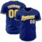 Custom Royal Yellow-White Authentic Baseball Jersey