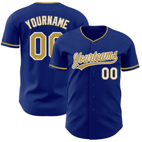 Royal0883_de6274be-7343-4448-ae6a-9c61b03b966b Custom Royal Old Gold-White Authentic Baseball Jersey