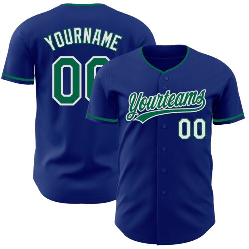 Royal0886_8e949c21-b710-4467-90c8-11aba44cafa4 Custom Royal Kelly Green-White Authentic Baseball Jersey