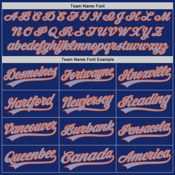 Custom Royal Powder Blue-Orange Authentic Baseball Jersey