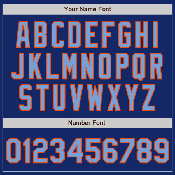 Custom Royal Powder Blue-Orange Authentic Baseball Jersey