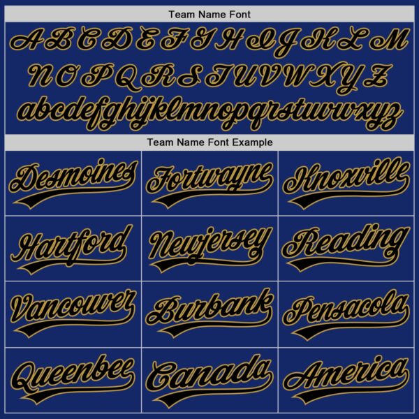 Custom Royal Black-Old Gold Authentic Baseball Jersey