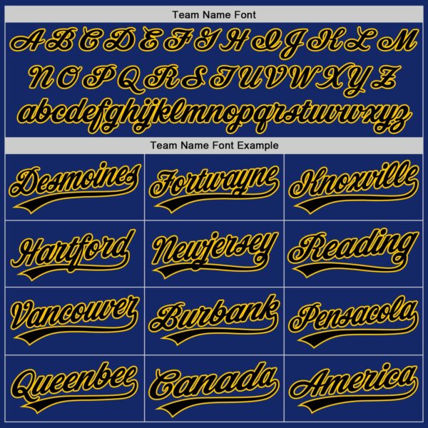 Custom Royal Black-Yellow Authentic Baseball Jersey