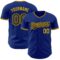 Custom Royal Black-Yellow Authentic Baseball Jersey