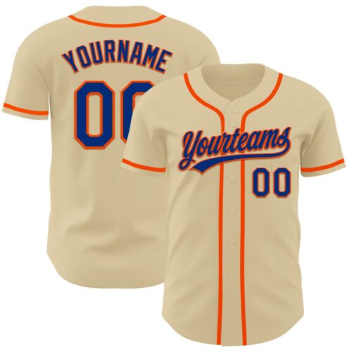 Sand0003 Custom Sand Royal-Orange Authentic Baseball Jersey