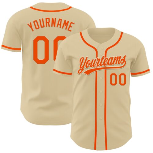 Sand0004 Custom Sand Orange Authentic Baseball Jersey