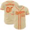 Custom Sand Orange Authentic Baseball Jersey