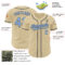 Custom Sand Light Blue-Steel Gray Authentic Baseball Jersey