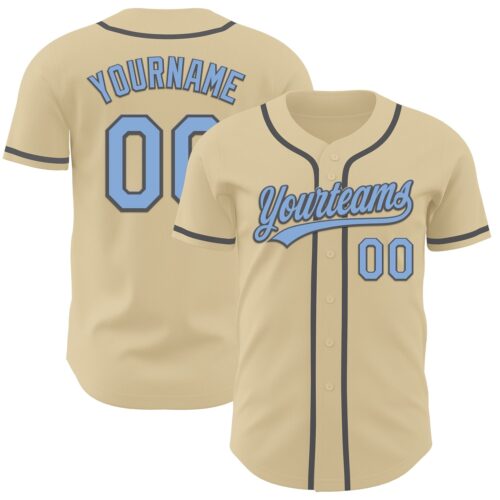 Sand0012 Custom Sand Light Blue-Steel Gray Authentic Baseball Jersey