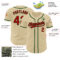 Custom Sand Red-Green Authentic Baseball Jersey