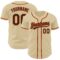 Custom Sand Black-Orange Authentic Baseball Jersey