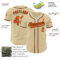 Custom Sand Orange-Black Authentic Baseball Jersey