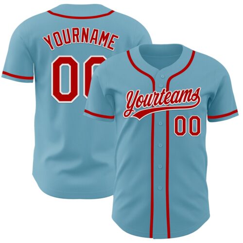 ShadowBlue0001 Custom Shadow Blue Red-White Authentic Baseball Jersey