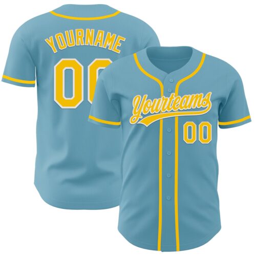 ShadowBlue0002 Custom Shadow Blue Yellow-White Authentic Baseball Jersey