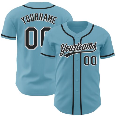 ShadowBlue0005 Custom Shadow Blue Black-White Authentic Baseball Jersey