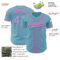 Custom Shadow Blue Light Blue-Pink Authentic Baseball Jersey