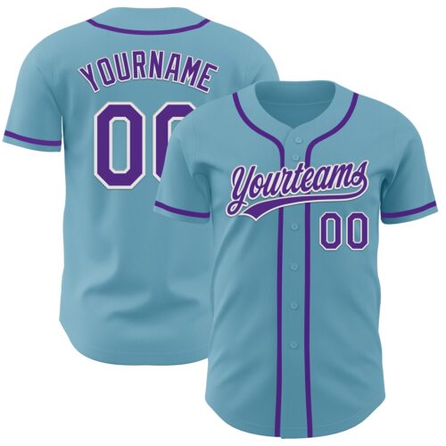 ShadowBlue0012 Custom Shadow Blue Purple-White Authentic Baseball Jersey