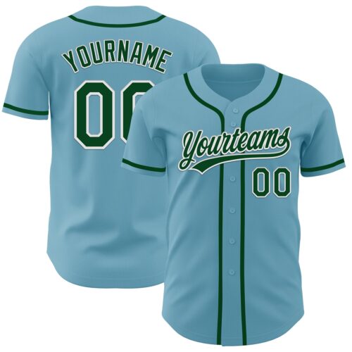 ShadowBlue0013 Custom Shadow Blue Green-White Authentic Baseball Jersey