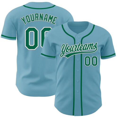 ShadowBlue0014 Custom Shadow Blue Kelly Green-White Authentic Baseball Jersey