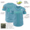 Custom Shadow Blue Teal-White Authentic Baseball Jersey