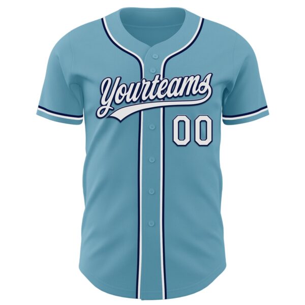 Custom Shadow Blue White-Navy Authentic Baseball Jersey