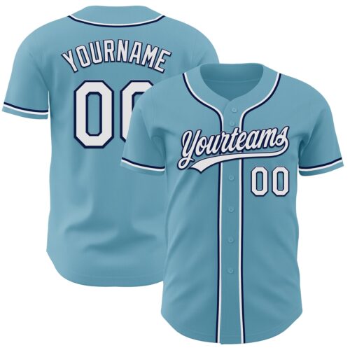 ShadowBlue0021 Custom Shadow Blue White-Navy Authentic Baseball Jersey
