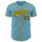 Custom Shadow Blue Black-Yellow Authentic Baseball Jersey