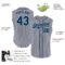 Custom Gray Navy Pinstripe Teal Authentic Sleeveless Baseball Jersey