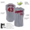 Custom Gray Navy Pinstripe Red Authentic Sleeveless Baseball Jersey